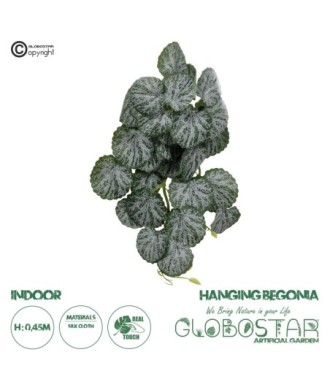 GloboStar® Artificial Garden BEGONIA 20611 Τεχνητό Κρεμαστό Διακοσμητικό Φυτό Βιγόνια Μ30 x Π15 x Y45cm